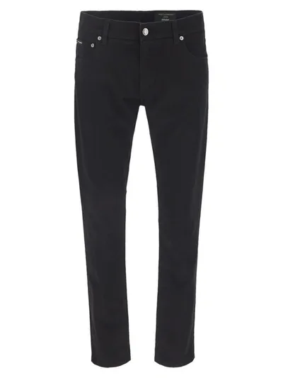 Dolce & Gabbana Denim Skinny Jeans In Black