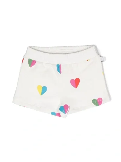 Stella Mccartney Kids Girls White Cotton Heart Shorts