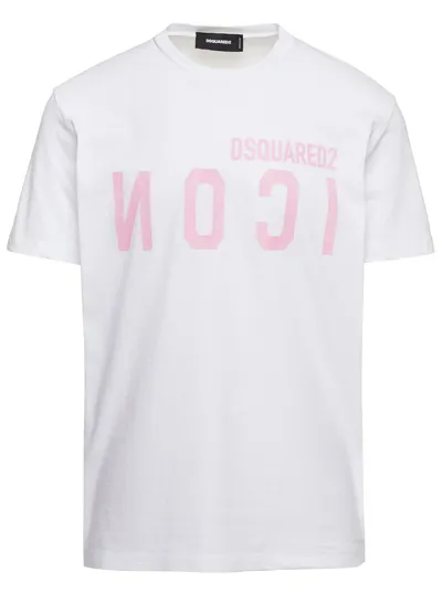 Dsquared2 White Icon Logo T-shirt In Cotton Man