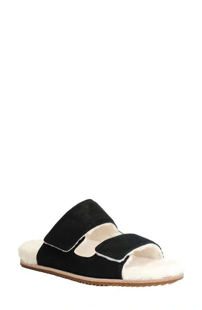 Revitalign Amelia Faux Fur Lined Slide Slipper In Black