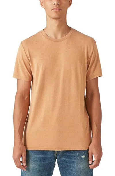 Lucky Brand Burnout Short Sleeve Crew Neck T-shirt In Almond