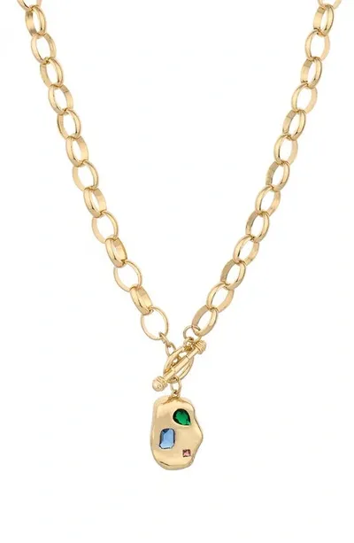 Ettika Rainbow Nugget Pendant Necklace In Gold