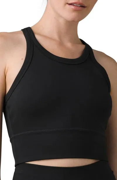 Prana Becksa Rib Sports Bra In Solid Black