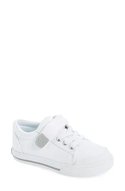 Footmates Kids'  Hook & Look Sneaker In White