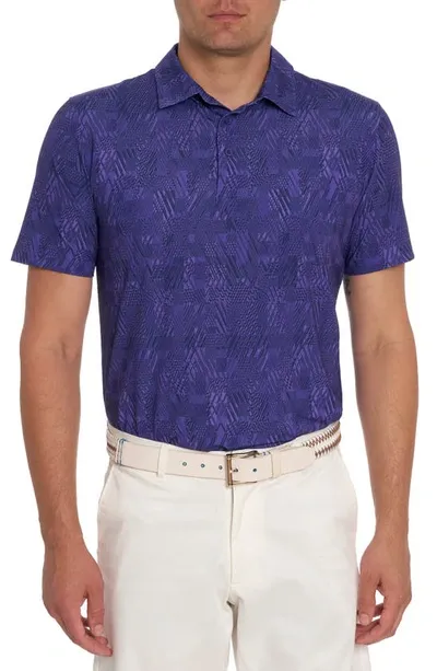 Robert Graham Beauford Short Sleeve Performance Golf Polo In Purple