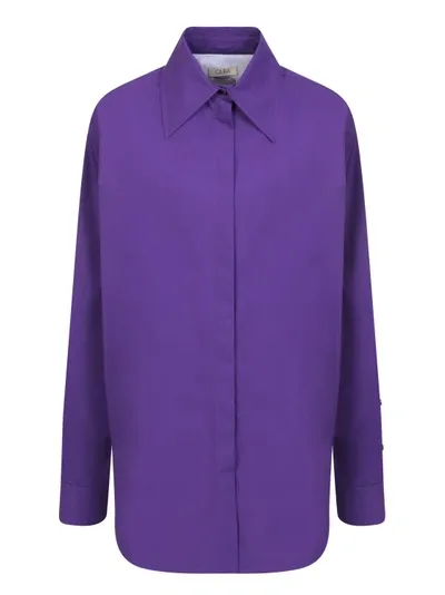 Quira Oversized Button-up Top In Purple