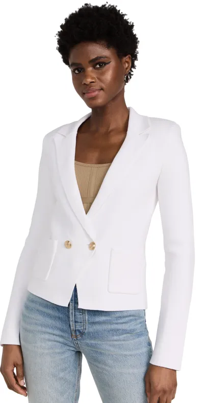 L Agence L'agence Sofia Cotton Blend Cardigan Blazer In White