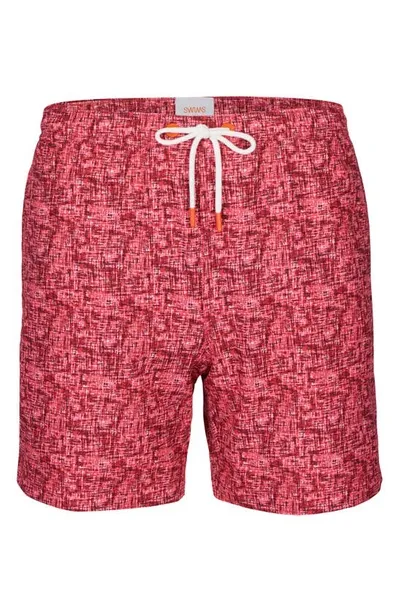 Swims Men's Ponza Printed Swim Shorts In Campari