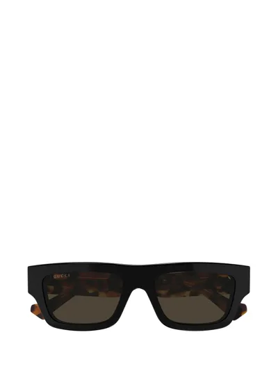 Gucci Eyewear Rectangle Frame Sunglasses In Black