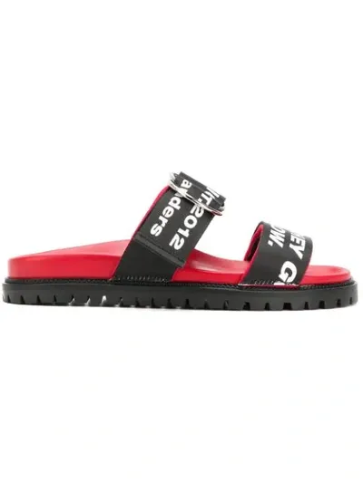 Joshua Sanders Double Strap Sandals In Black