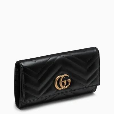 Gucci Black Marmont Gg Continental Wallet