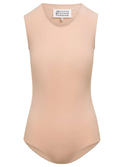 Maison Margiela Technical Stretch Jersey Body Sleeveless In Neutrals