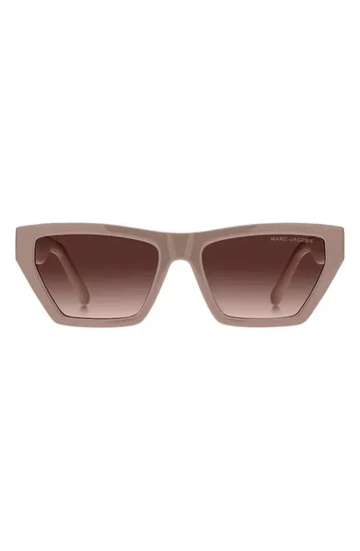 Marc Jacobs 55mm Gradient Cat Eye Sunglasses In Beige Brown Gradient