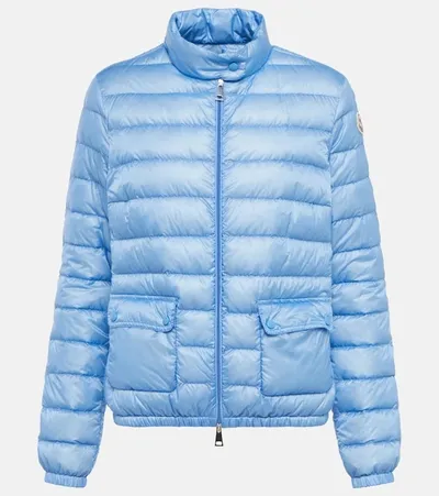 Moncler Lans Short Down Jacket In Blue