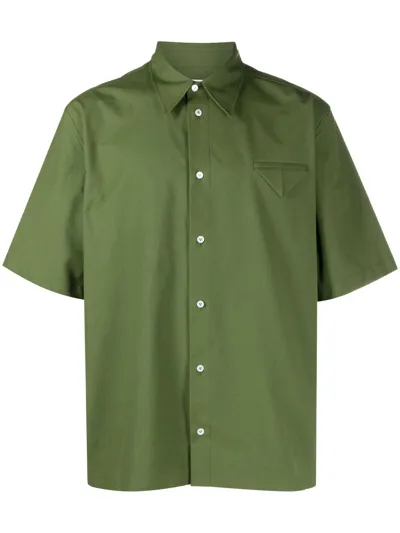 Bottega Veneta Cotton-canvas Short-sleeved Shirt In Thyme