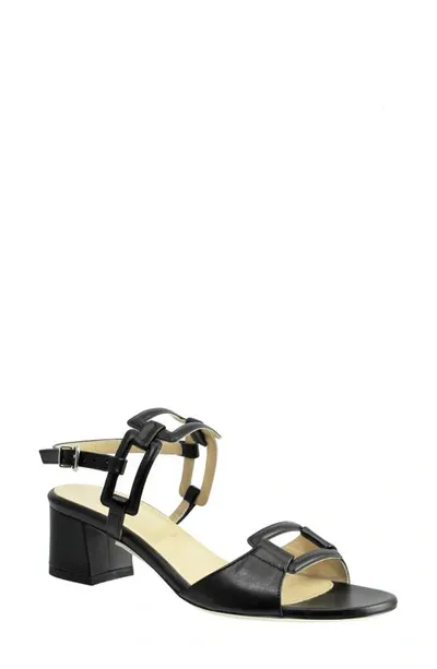 Ron White Taliah Link Leather Slingback Sandals In Onyx