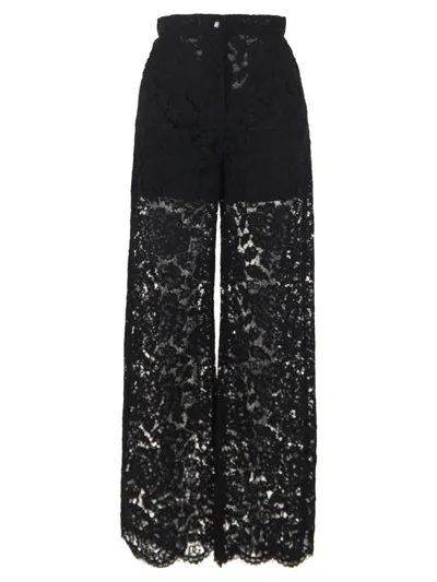 Dolce & Gabbana Lace Pants In Black