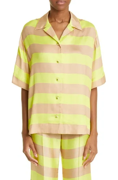 Zimmermann Wonderland Short Sleeve Shirt In Gelb