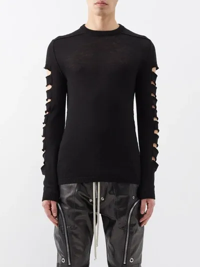 Rick Owens Biker Sweater In Black