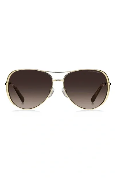 Marc Jacobs 59mm Gradient Aviator Sunglasses In Gold Havn