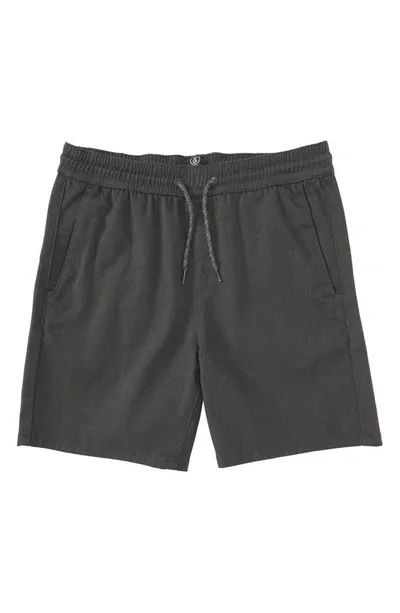 Volcom Kids' Elastic Waist Shorts In Charcoal Heather