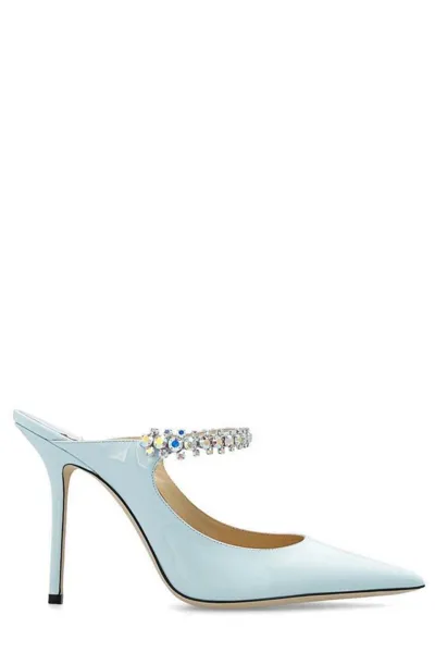 Jimmy Choo Bing 100 Embellished Pumps In Blue