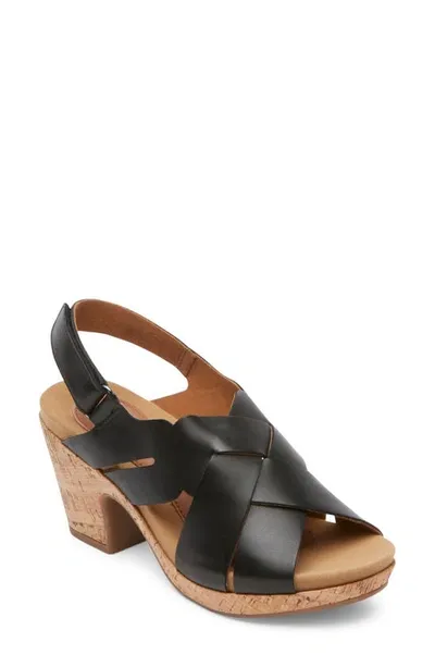 Rockport Cobb Hill Alleah Slingback Sandal In Black