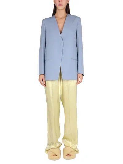 Jil Sander Cotton Jacket In Azure