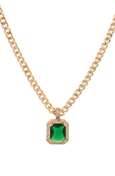 Ettika Cubic Zirconia Pendant Necklace In Green