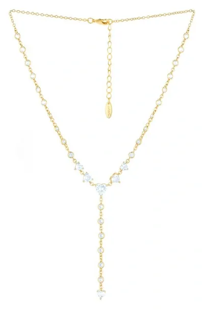 Ettika Queen Of Hearts 18k Gold Plated Crystal Lariat Necklace