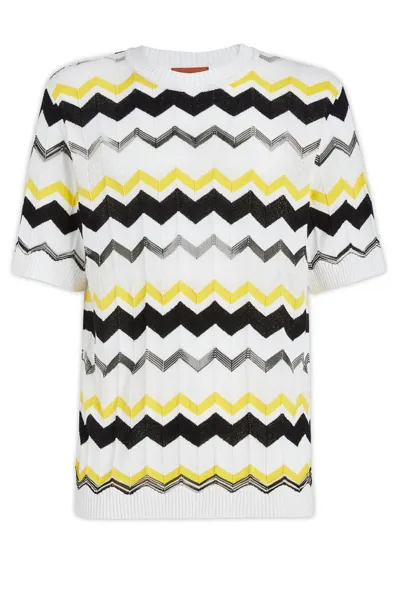 Missoni Zigzag Knitted T-shirt In Multi