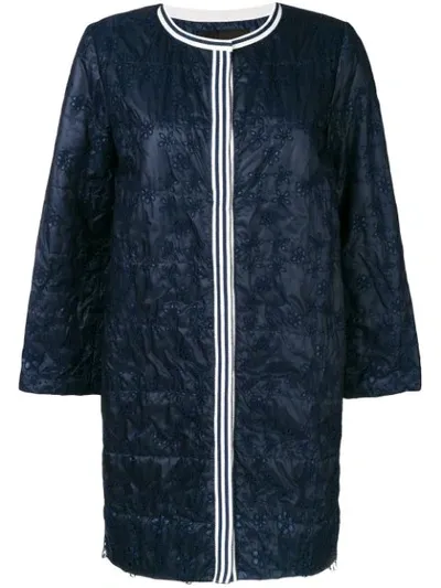 Ermanno Ermanno Embroidered Coat In Blue