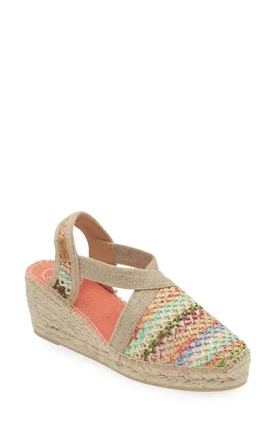 Toni Pons Terra Wedge Espadrille Shoe In Multi Beige