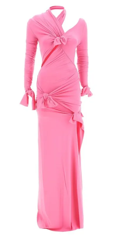 Balenciaga Knotted Cutout Gown In Pink