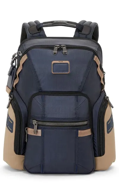 Tumi Alpha Bravo Navigation Backpack Midnight Navy/khaki In Midnight Navy Khaki