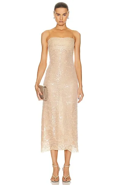 Simkhai Valentina Sequined Midi Dress In Neutral