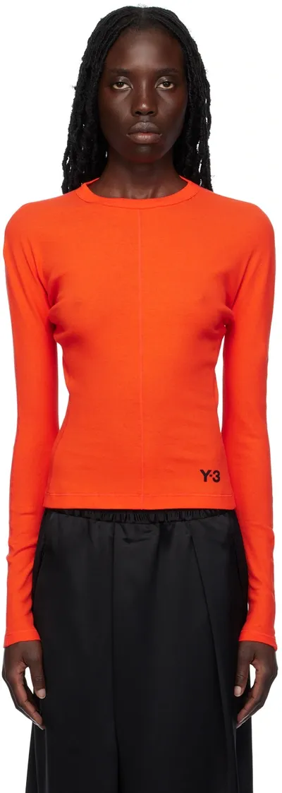 Y-3 T-shirt Aus Bio-baumwolle Mit Logo-print In Orange