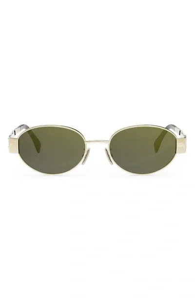 Celine Triomphe 54mm Oval Sunglasses In Palladium