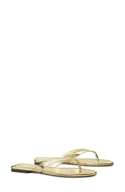 Tory Burch Capri Metallic Flip Flop Sandals In Spark Gold