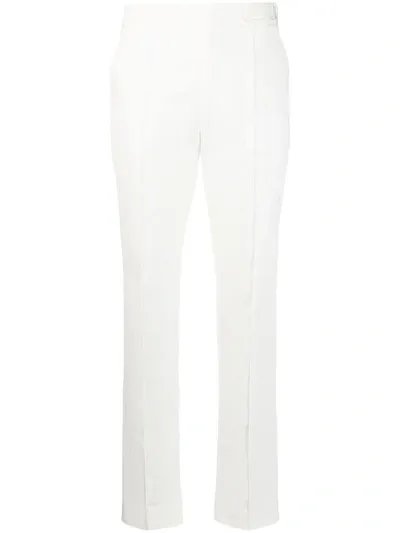 Moncler Tapered Cotton Trousers In White