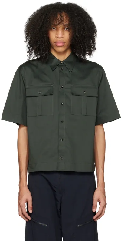 Bottega Veneta Flap-pocket Cotton-blend Shirt In Camping