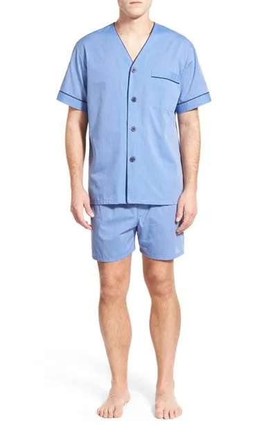 Majestic Cotton Blend Pajamas In Blue