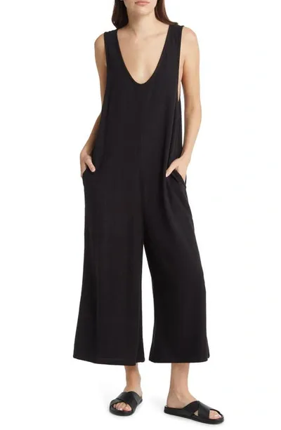 Treasure & Bond Sleeveless Wide Leg Jumpsuit In Black