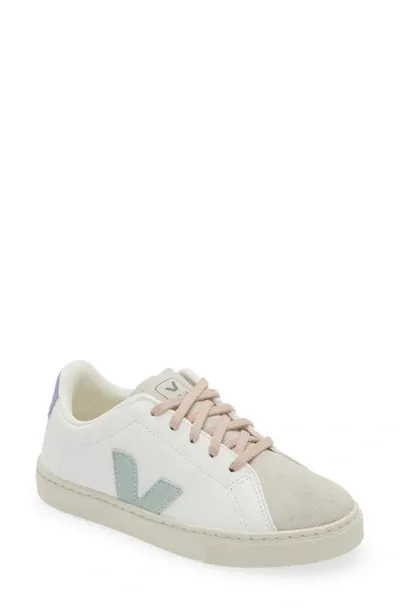 Veja Small Esplar Laces In Extra White Matcha Lavander