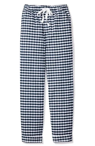 Petite Plume Gingham Twill Pajama Pants In Navy