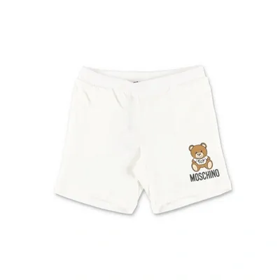 Moschino Shorts Bianco In Cotone Baby Boy