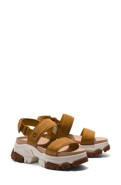 Timberland Adley Way Platform Sandal In Wheat Nubuck