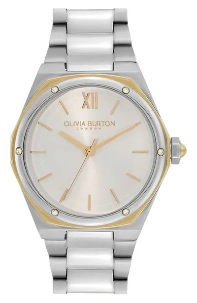 Olivia Burton Women's Hexa Silver-tone Stainless Steel Watch 33mm