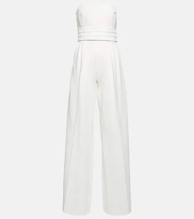 Max Mara Aderire Jersey Jumpsuit In White