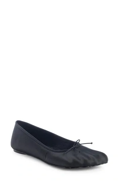 Balenciaga Leopold Satin Ballerina Flats In Black